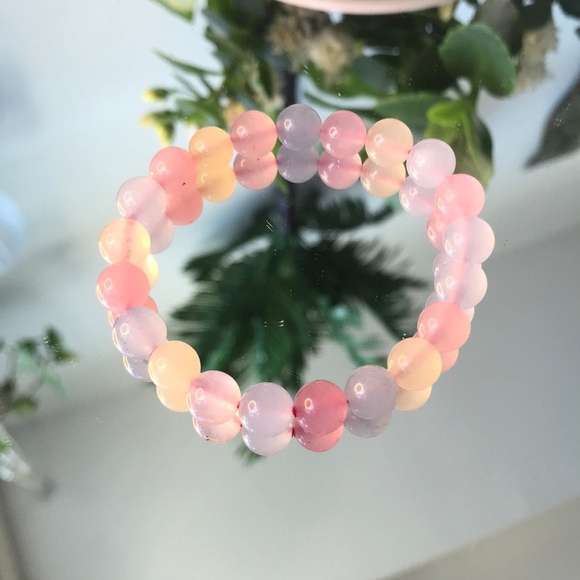 BEAUTIFUL HIGH QUALITY MORGANITE CRYSTAL STONE BRACELET - Picture 4 of 4